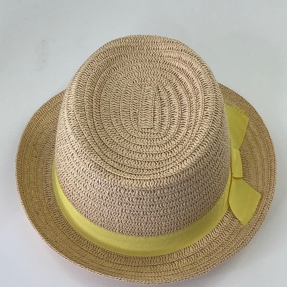 Scala Pronto Fedora Paper Hat with Yellow Band Unisex Size OS EUC - Picture 12 of 16